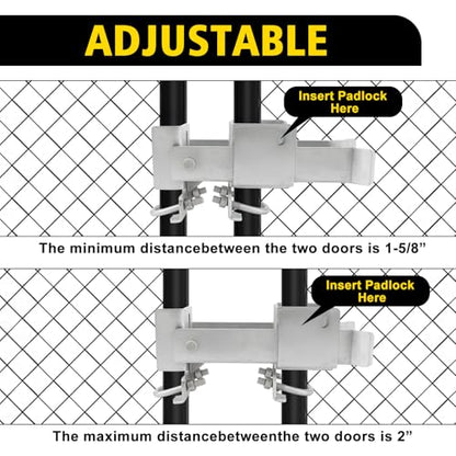 Chain Link Commercial Strong Arm Double Gate Latch 1-5/8" Thru 2" - color: Silver