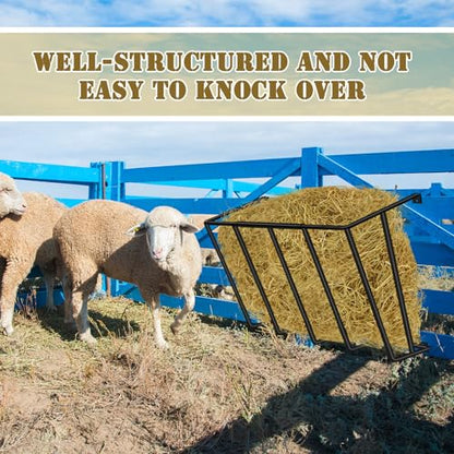 Zonon 3 Pcs Wall Mount Hay Rack for Goats Sheep Horses 22 Gallon Detachable Heavy Duty Hay Feeder 23.62 x 22.76 x 11.81 Inch Metal Livestock Hanging Feeder for Indoor Outdoor Farm