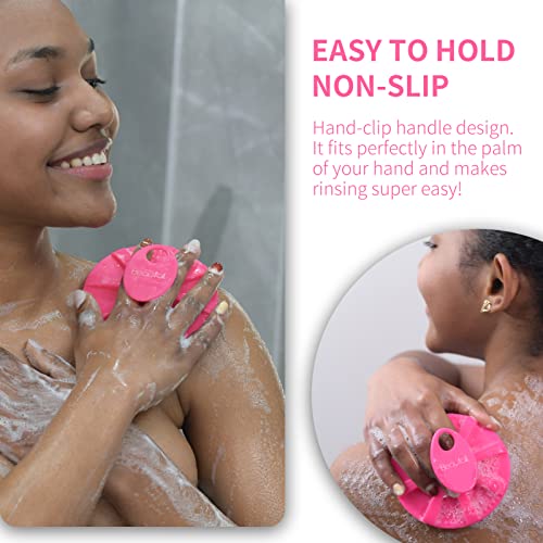Silicone Body Scrubber, BEAUTAIL Gentle Exfoliating Shower Brush for Body | Hygienic Silicone Loofah, Easy-Grip Handle, Soft Bath Essential Scrubber for Sensitive Skin, Women, Men & Kids, 1 Pack, Rose - color: Rose 1 Pc