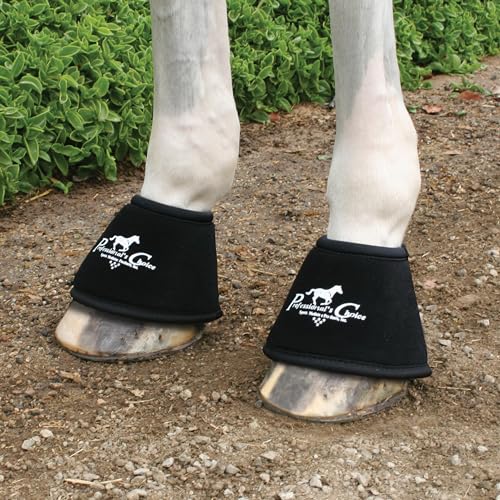 Professional's Choice Quick-Wrap Bell Boots | Ultimate in Hoof and Soft Tissue Protection | 360 Degree Wrap | Small, Medium, Large - color: Black, size: Small