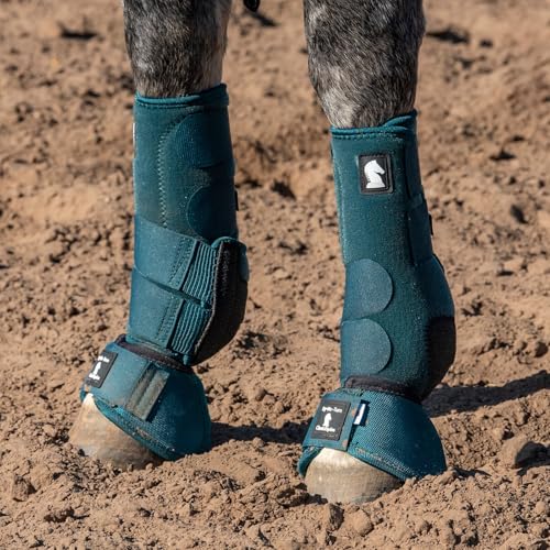 Classic Equine Dyno Turn Bell Boots - color: Dragonfly Green, size: Large