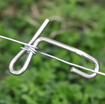 Fence Stretcher Tool Kit 30-Pack 1/4" Wire Tightener Clips + Heavy-Duty Handle for Barbed Wire, Chain Link & Farm Fencing - Rust-Resistant Tensioner for Ranch, Garden, Pasture