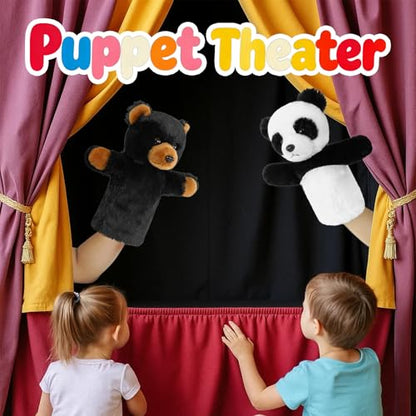 Soft Animal Hand Puppet Preschool Learning Toy Washable Black White Stuffed Story Time Family Fun Interactive Role Play Gift Panda - color: Panda