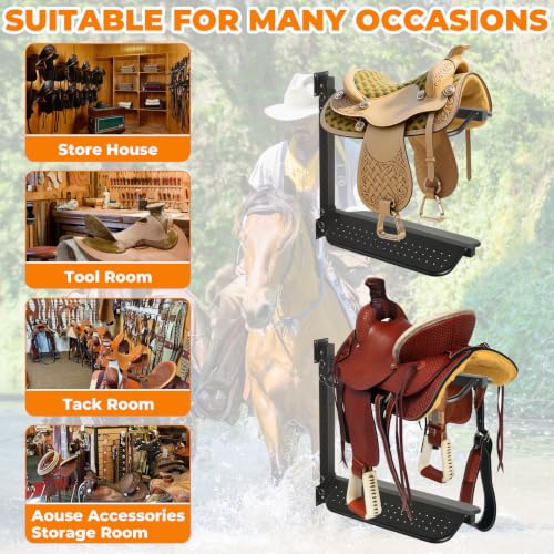 Sidasu 4 Tier Saddle Rack Wall Mount Detachable, Heavy Duty Saddle Stand - size: Detachable