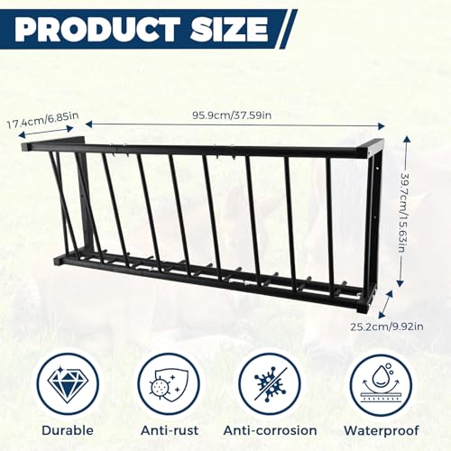 Hay Rack,37.6'' Long Wall Mounted Hay Feeder with 25 Gallon Large Capacity,Detachable Hay Holder for Horse Goats Sheep and Livestock - size: 25 Gallon
