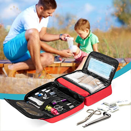 Trunab First Aid Trauma Bag with 2 Inner Flaps, Medical Supplies Pouch,Red - color: Red