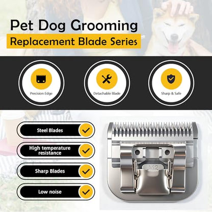 #40 1/100 inch (0.25mm) Pet Grooming Clipper Replacement Blades, Detachable Blade Compatible with andis/wahl/Oster Dog Clippers (S40), Very Short Roots After a Haircut - size: S40
