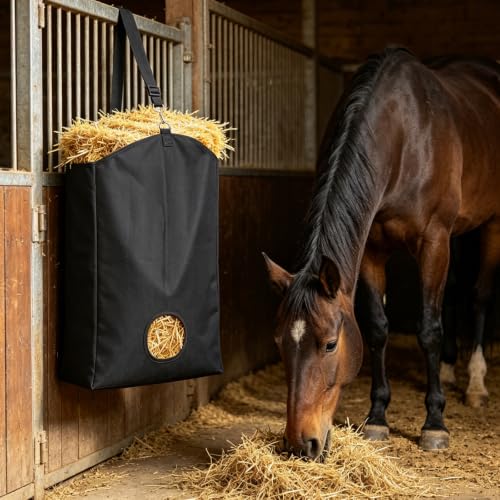 Hay Bag for Horses with Thoughtful Rear Tie-Down Design, 600D Oxford Fabric