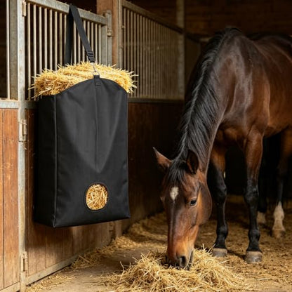 Hay Bag for Horses with Thoughtful Rear Tie-Down Design, 600D Oxford Fabric
