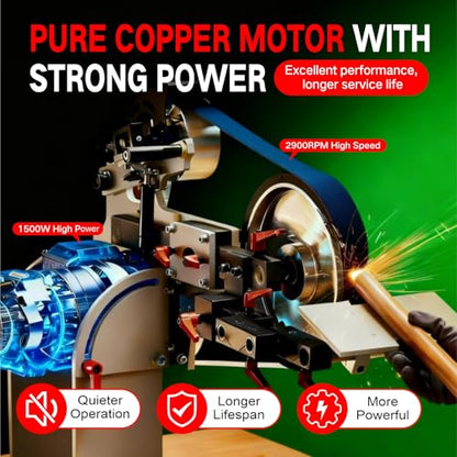 Belt Sander, 1500W Power with 2.2KW VFD, 72x2 inch Belt SizeKnife Sharpener, with 3 Grinding Moulds & 3PCS zirconia corundum sand beltsSanding Belts Compatible with 72"- 82 * 2" Belts
