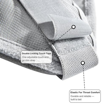 Horse Fly Mask with Ears, UV Block Breathable Mesh (Grey, L) | Large Eye Space, No Rub, High-Vis Color, Stay-in-Place Strap, Durable Mesh, Turnout Pasture & Daily Use - size: L