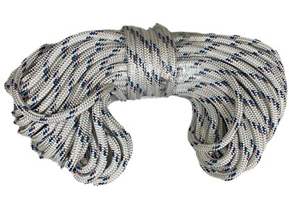 7/16" Yacht Braid Premium Polyester, White/Blue/red, 50 ft - size: 50 feet