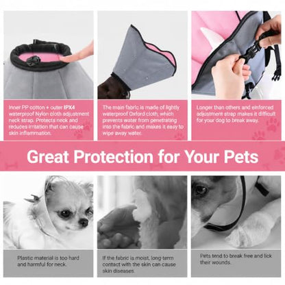 Soft Dog Cone Collar for Large Dogs After Surgery Adjustable - color: Pink, size: M (Neck Girth: 9.5-12.7in)