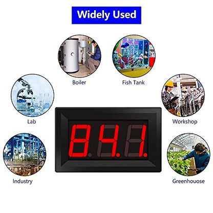 PEMENOL 12V Red Fahrenheit Digital Temperature Meter