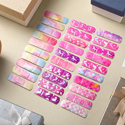 Panelee 120 Pcs Kids Bandages Bulk Waterproof Flexible, Romantic Style - style: Romantic Style