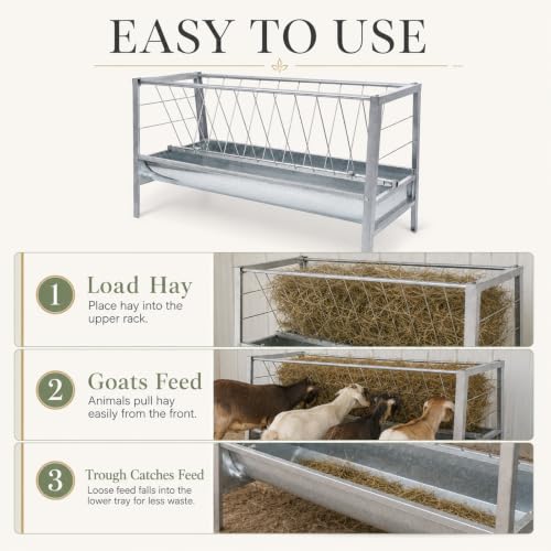 94 Gallon Livestock Hay Feeder, Large Capacity Outdoor Feed Storage Bin