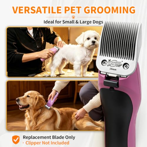 Size 3/4HT Detachable Pet Grooming Clipper Blade with Ceramic Cutter, 19mm 3/4 Inch Cut Length, Silver, Compatible with Andis, Oster A5, Wahl KM10, 1 Pack - color: Silver, size: 3/4HT 19mm