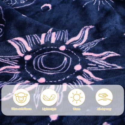 Catalonia Wearable Blanket with Sleeves & Foot Pocket for Adults - color: Astrology Navy, size: Fleece