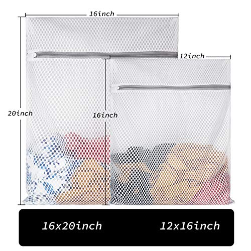 SUERIV Extra Large Honeycomb Mesh Laundry Bag125gsm Net Fabric Durable and Reusable Delicate Wash Bag,Travel Organization Bag for Lingerie,Clothes,Jeans,Bath Towel,Sock (2Large, 3Medium) - size: Set of 5 (2 Large + 3 Medium)