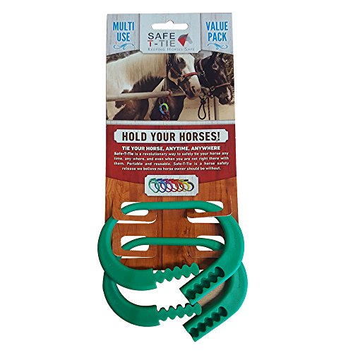 Injuries Preventing Horse Tether Tie - Portable, Versatile & Reusable Breakaway Horse Tie, Quick Release Under Heavy Pressure w/ 5 Loop Settings, Multi-Purpose Horse Clip (2 pcs Dark Green) - color: Green
