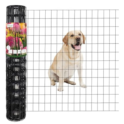 Black PVC Coated Welded Wire Fence 36" x 25' Roll, 2"x3" Mesh, 16 Gauge - color: Black, size: 2''x3'' 16GA 36''x25'