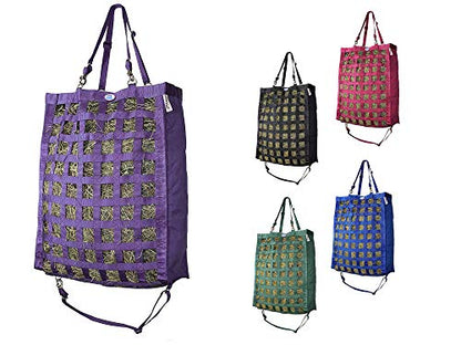Derby Originals Front Web Slow Feeder Horse Hay Bag Super Tough Bottom with 6 Month Warranty - color: Purple