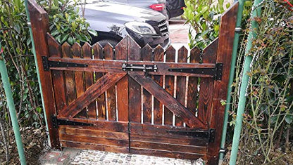 T-Strap Shed Hinge Gate Strap Heavy Duty Hinge Door Barn Gates Hinges (6, 12 inch) - size: 12 Inch