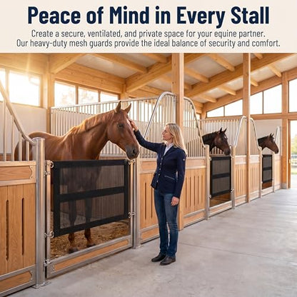 Zonon 4 Pack 29" x 20" Breathable Mesh Stall Guards for Horses