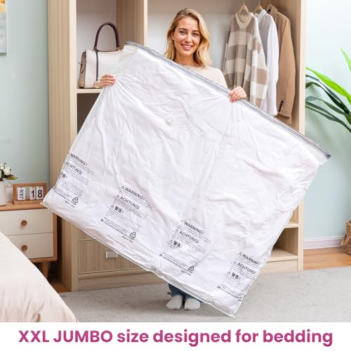 TAILI Vacuum Storage Bags 8 Pack, XXL Jumbo Size 47x39 Inch, Cream - size: 8 XXL