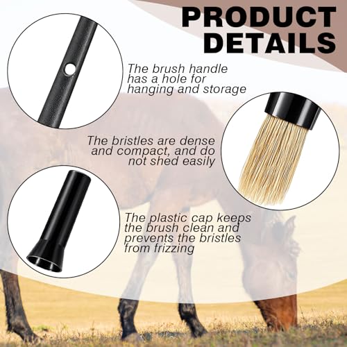 2 Set Hoof Oil Brush for Horses with Cap Black for Horse Soft Gentle Hoof Care Applicator to Restore Dry and Fragile Hooves Moisturizer Horse Face Cleaning Brush