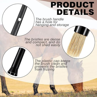 2 Set Hoof Oil Brush for Horses with Cap Black for Horse Soft Gentle Hoof Care Applicator to Restore Dry and Fragile Hooves Moisturizer Horse Face Cleaning Brush