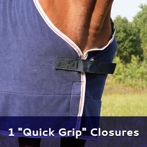 Horse Rug Fly Sheet Lightweight Cooler Blanket for Horses with Velcro Front Moisture Wicking Breathable Turnout Rug for Spring Fall, Blue