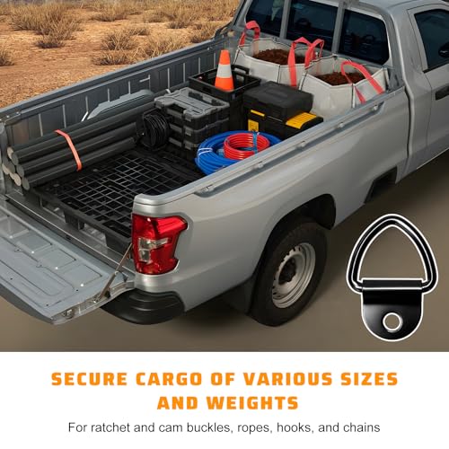 4 PCS V Ring Tie Down Anchors, 2" Diameter Heavy Duty Steel Cargo Lashing V Ring, Universal Bolt On Fasteners Mount Hooks for Trailers Trucks Boats, Car Accessories - color: 4 PCS