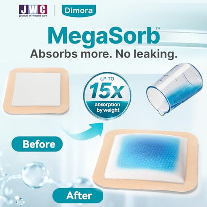 Dimora Silicone Foam Dressing 3"x 3" 20PCS - size: 3" x 3" (20 PCS)