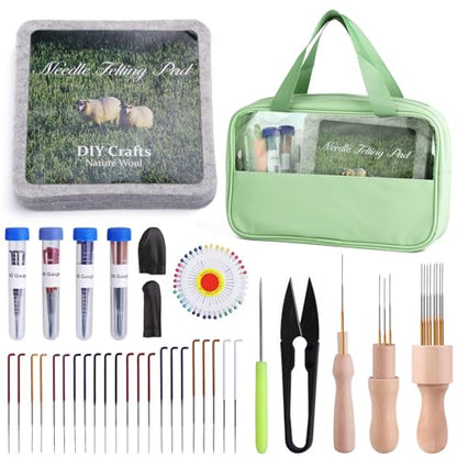 Mayboos Needle Felting Kit, 6"x6" Needle Felting Pad Tools
