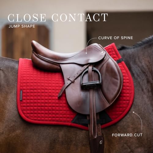 Equestrian Stockholm Close Contact Horse Saddle Pad for Jumping - color: Red