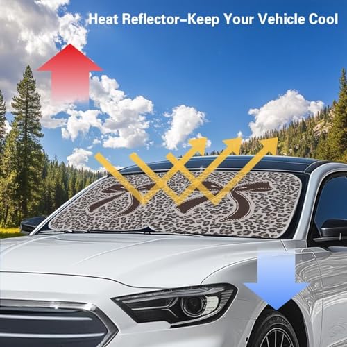 Camo Bow Car Windshield Sun Shade 2pcs Folding Car Front Window Sunshade Auto Shade for Windshield Visor Blocks UV Rays Car Accessories Universal Fit Most Cars Women Men - color: Camo Bow