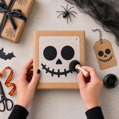 25 Halloween Face Stencils for Pumpkin Masks, Treat Bags, and Party Crafts - color: Halloween