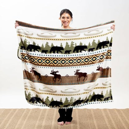 Carstens, Inc. Ultra Premium Super Soft Plush Sherpa Fleece Oversized Throw Blanket 54" x 68", Hidden Lake - color: Hidden Lake