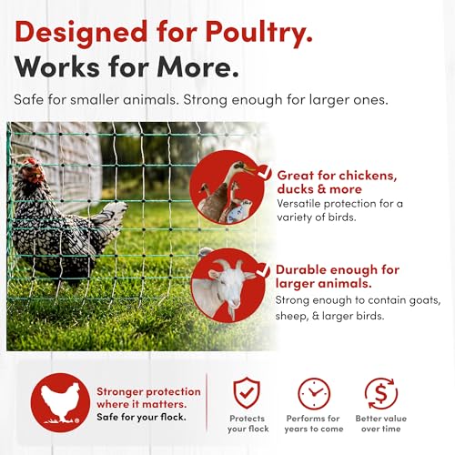 RentACoop Poultry Netting Electric Fence - 48" H x 168' L - size: 168' x 48"