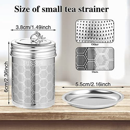 2 Pack Tea Infusers For Loose Tea, Stainless Steel With Lid - size: Large and Small sizes