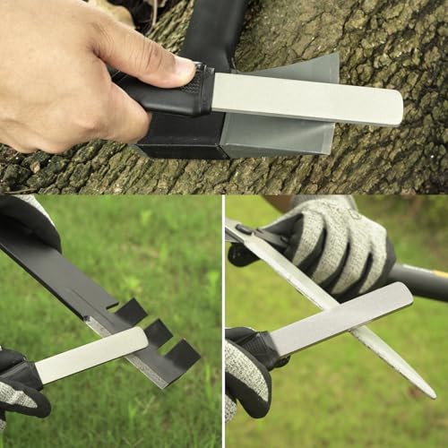 SHARPAL 127N Dual-Grit Diamond Sharpening Stone File - style: Sturdy Handle with Leather Strop