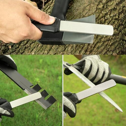 SHARPAL 127N Dual-Grit Diamond Sharpening Stone File - style: Sturdy Handle with Leather Strop