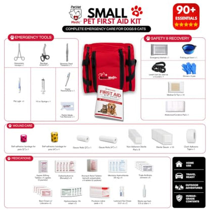 Cat & Dog First Aid Kit with Thermometer & Bandages (Small) - size: Small