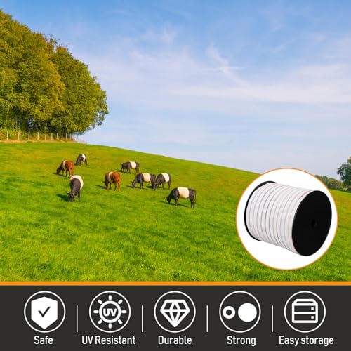 1 Roll 1 Inch x 2000 ft Electric Fence Tape Polytape - color: White, size: 1 Inch X 2000 ft