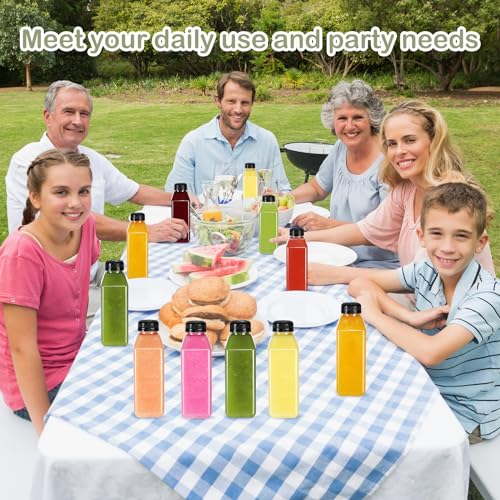 24pcs 16oz Empty Plastic Juice Bottles with Tamper Evident Caps - size: 16 Ounces