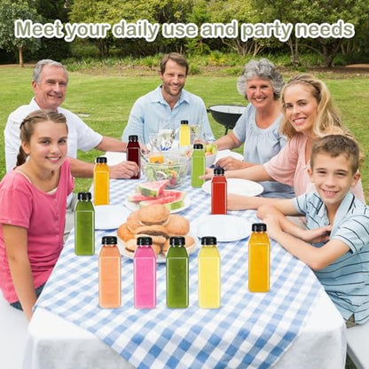 24pcs 16oz Empty Plastic Juice Bottles with Tamper Evident Caps - size: 16 Ounces