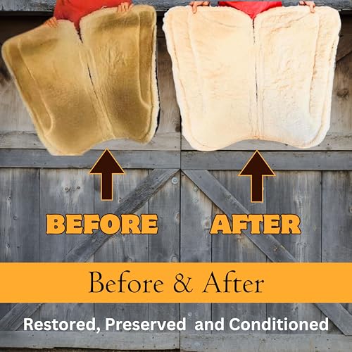 5 Star Equine Horse Saddle Pad Cleaner & Soak - Works on Horse Blankets, Wool and as a Leather Cleaner - Cleans, Freshens, Preserves & Softens 4-6 Equine Saddle Pads 24 oz. Spray Bottle