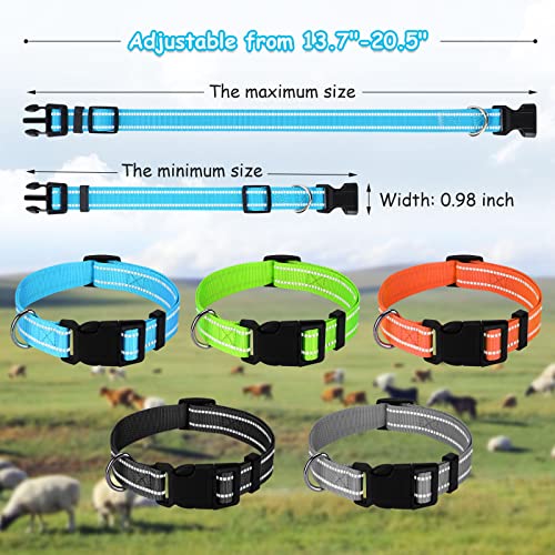 5 Pack Reflective Goat Collars with Bells,Anti-Lost Pet Collar - color: Reflective Multi-colored