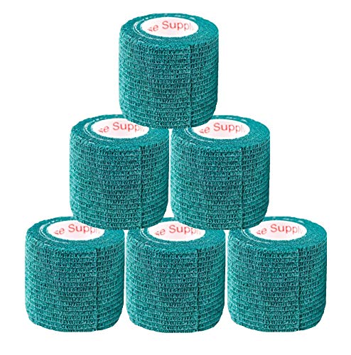 2 Inch Self Adhesive Bandage Wrap & Athletic Tape - 6Pk, Hunter Green - color: Hunter Green, size: 6 Rolls